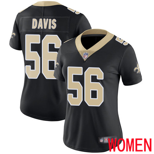 New Orleans Saints Limited Black Women DeMario Davis Home Jersey NFL Football #56 Vapor Untouchable Jersey
